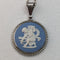 1975 British Vintage Wedgwood Sterling Silver & Jasperware Pendant Necklace